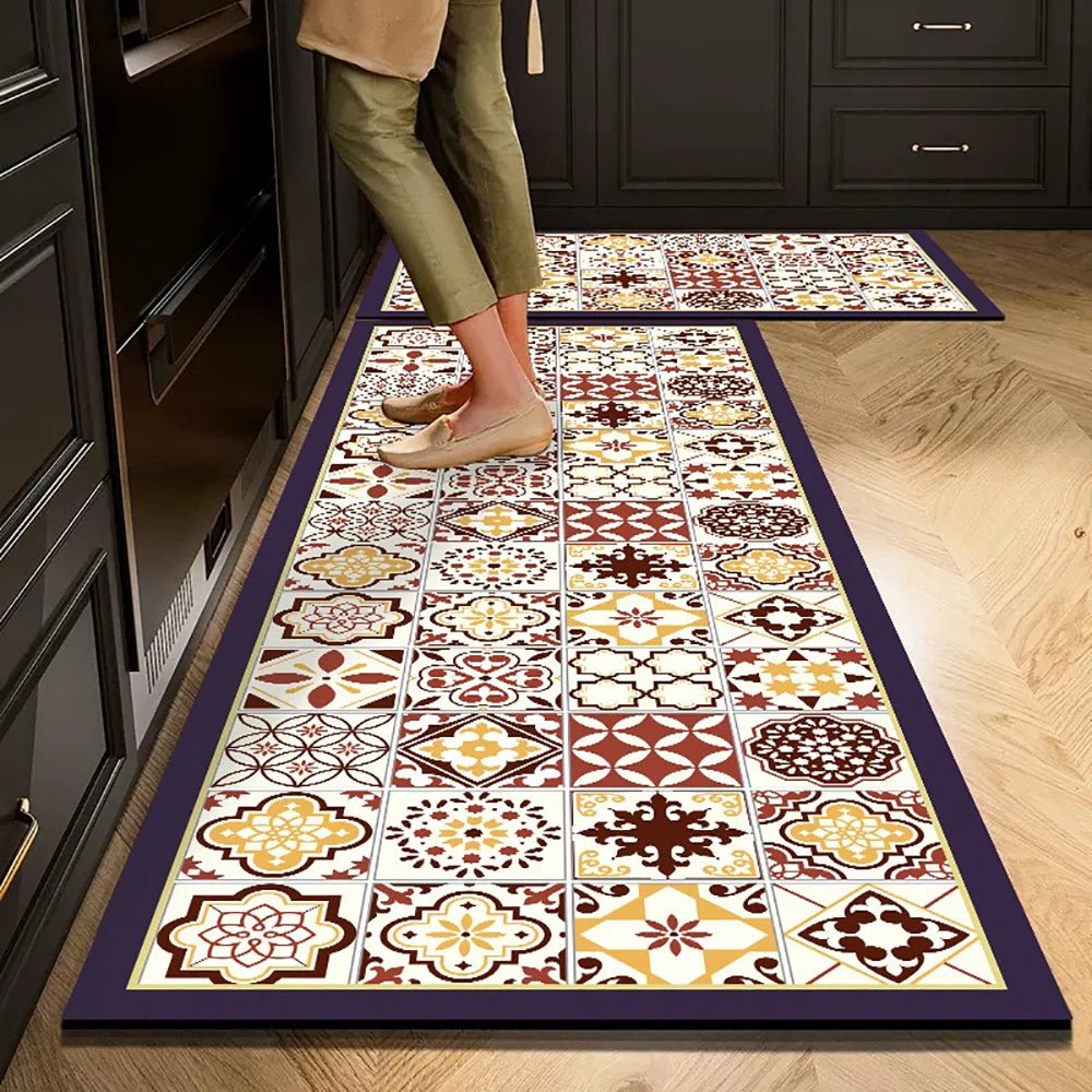 Non-Slip Crystal Velvet Kitchen Floor Mat