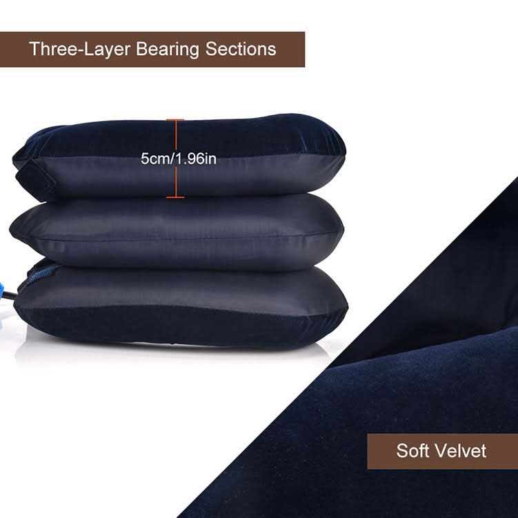 Inflatable Cervical Neck Stretcher Adjustable Traction | Blue & Coffee | Portable Pain Relief for Home, Office & Travel