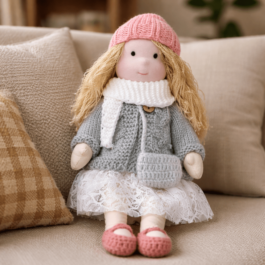 ELORA – Handmade Waldorf Doll Made of Cotton for Creative Play