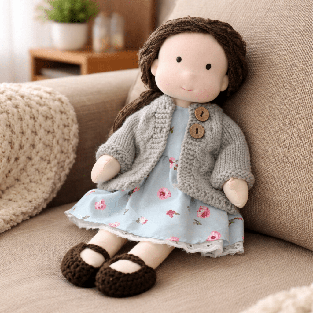 ELORA – Handmade Waldorf Doll Made of Cotton for Creative Play