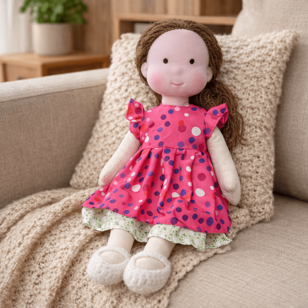 ELORA – Handmade Waldorf Doll Made of Cotton for Creative Play