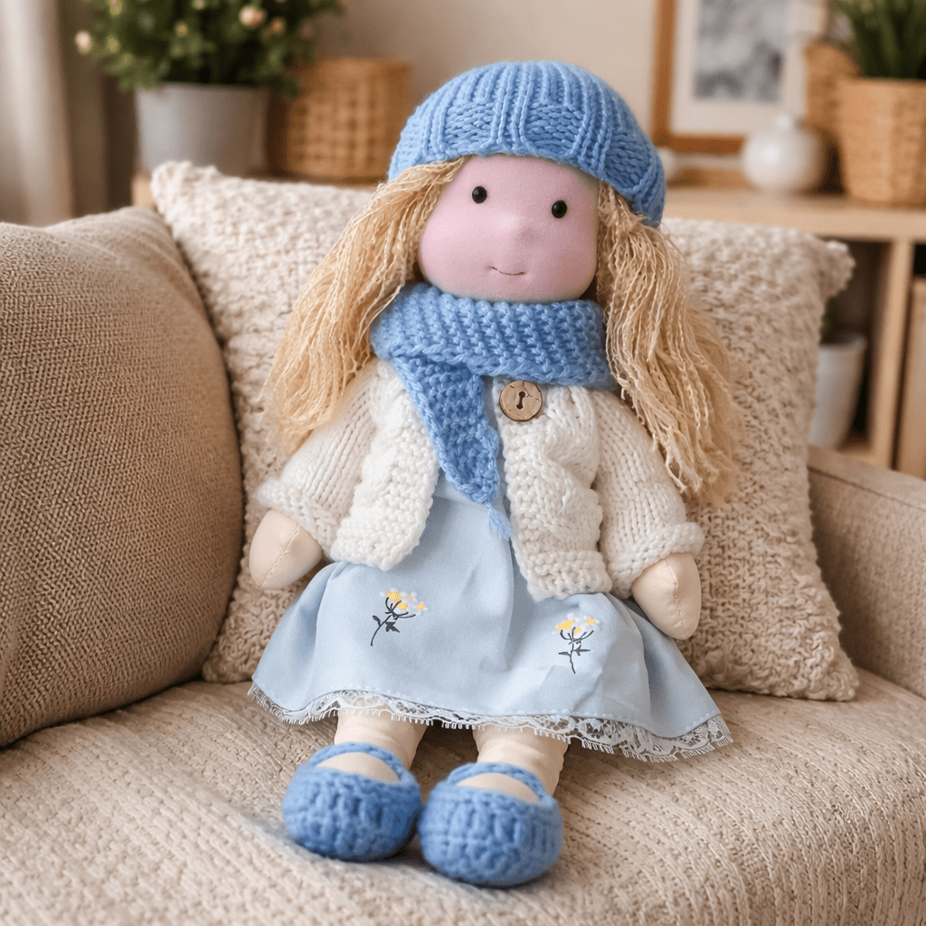 ELORA – Handmade Waldorf Doll Made of Cotton for Creative Play