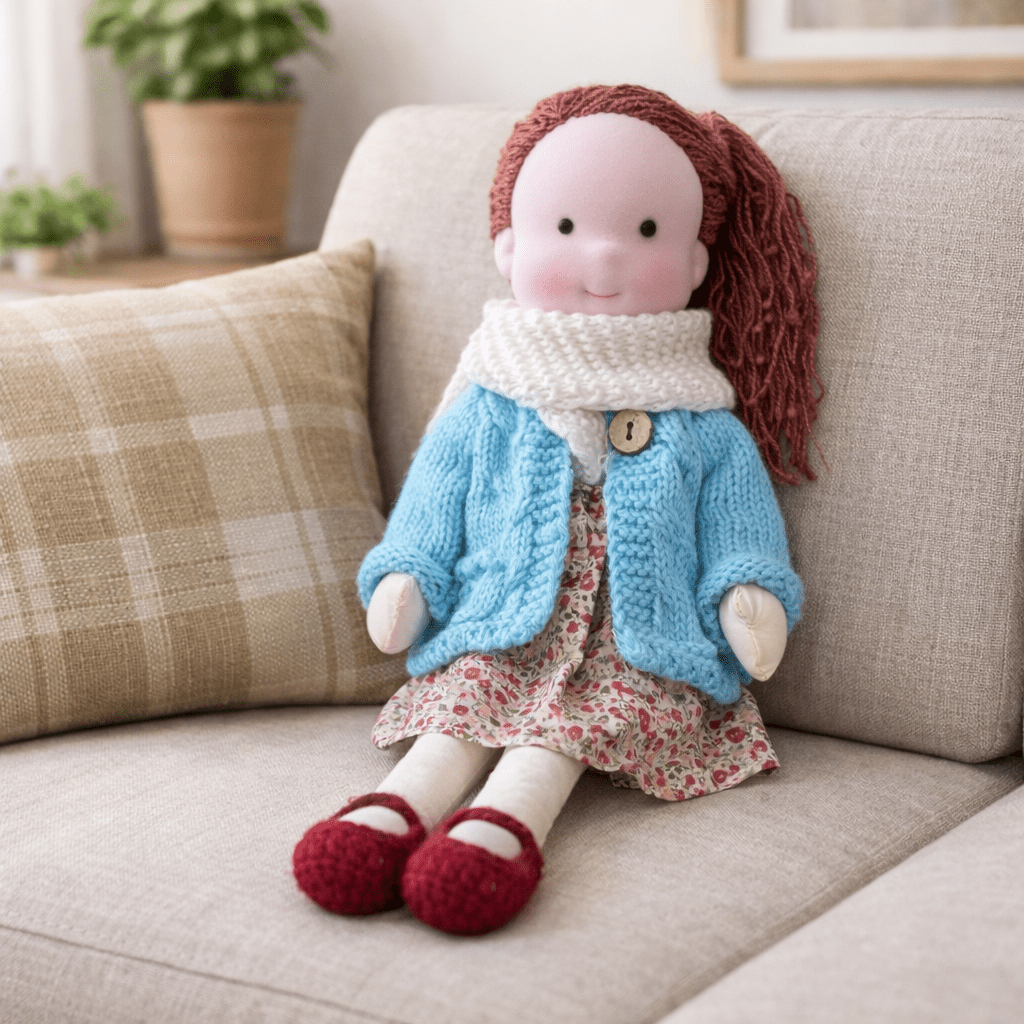 ELORA – Handmade Waldorf Doll Made of Cotton for Creative Play