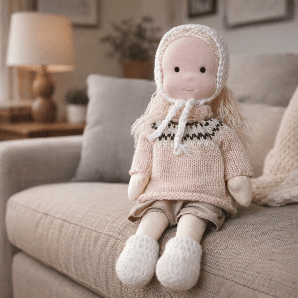 ELORA – Handmade Waldorf Doll Made of Cotton for Creative Play