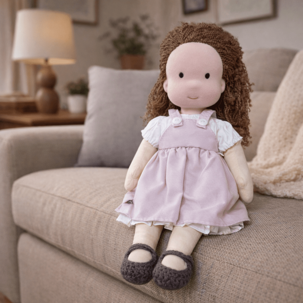 ELORA – Handmade Waldorf Doll Made of Cotton for Creative Play
