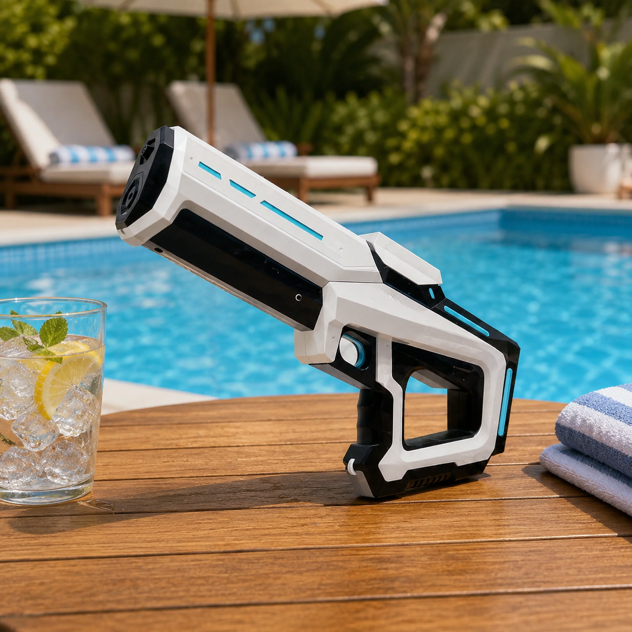 Electric Water Gun Toy | Rechargeable USB Battery, 4 Colors | Lightweight Ergonomic Blaster for Pool & Beach Play