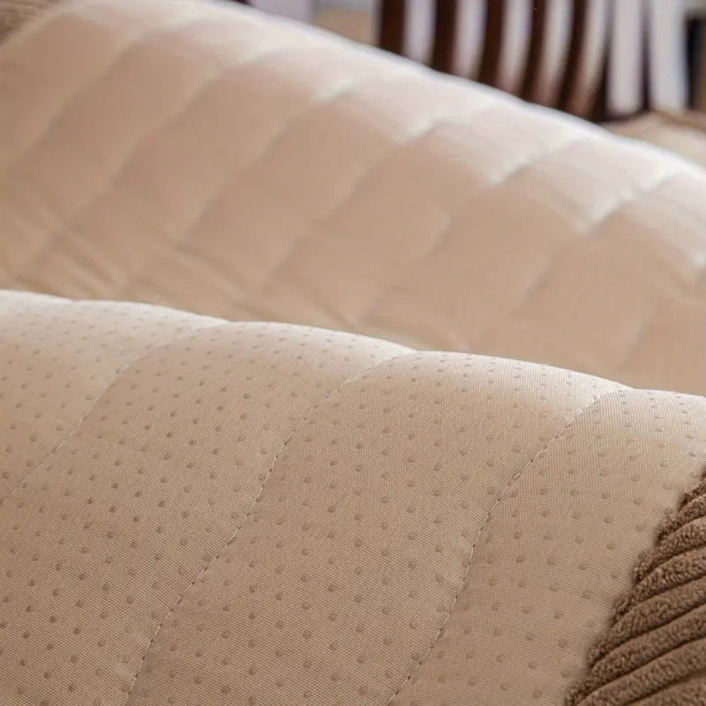 Plush Sofa Cover Thick Soft Slipcover