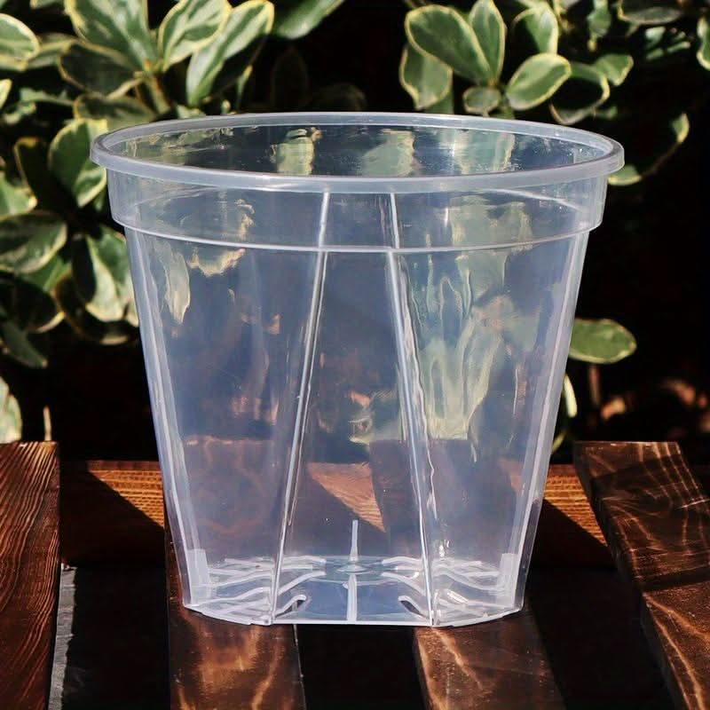 Transparent Plant Pots with Drainage Holes | 3 Sizes 3.94-5.51 In | Clear Design for Root Monitoring & Healthy Growth