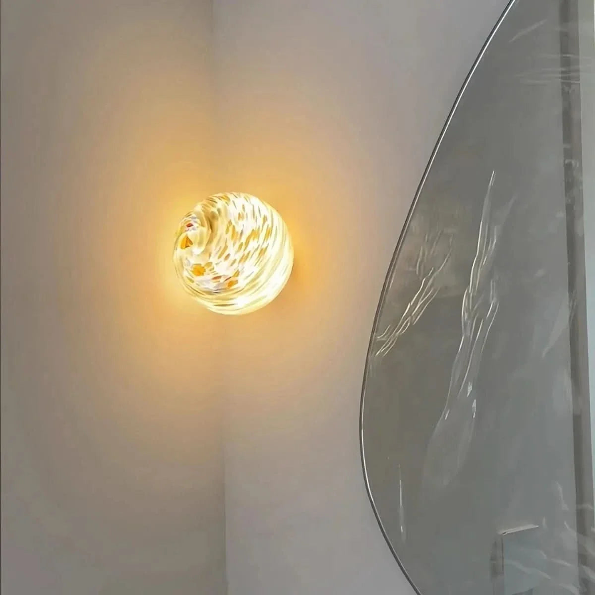 Colorful Glass Ball Wall Light 4.7 or 5.9 In | Bauhaus-Style Sconce | Ambient Glow for Bedrooms, Hallways & Balconies