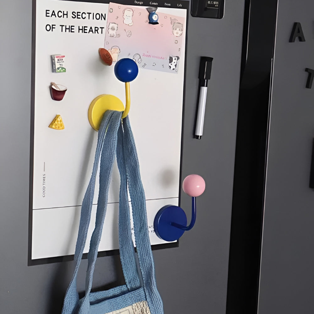 Magnetic Wooden Ball Wall Hooks