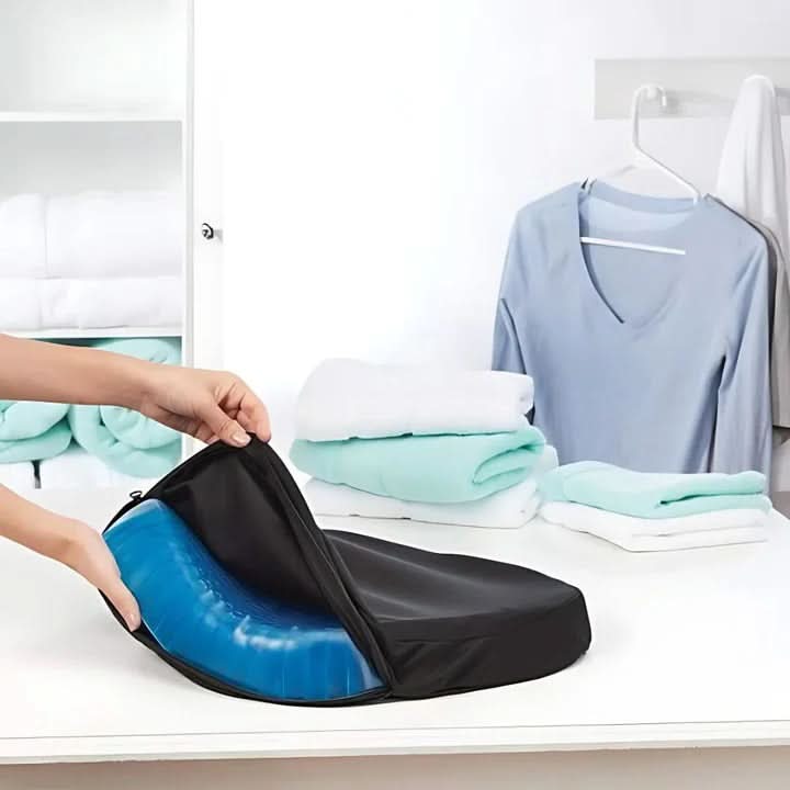 Orthopedic Memory Foam Gel Seat Cushion 17.7x15.7 In | Cooling Non-Slip Base | Tailbone & Lumbar Support up to 331 Lbs