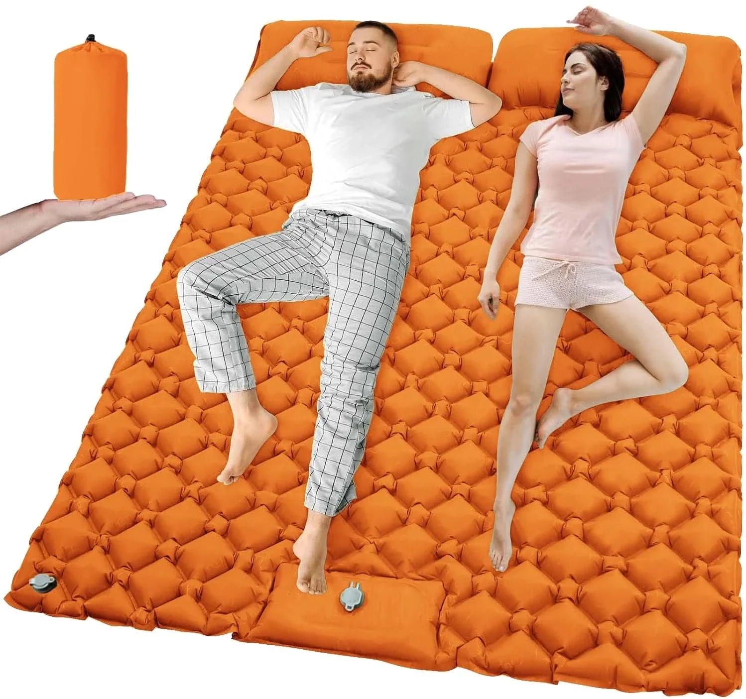 Extra-Wide Inflatable Camping Mattress | 8 Colors | Built-In Pump, TPU Nylon, Water-Resistant Outdoor Comfort