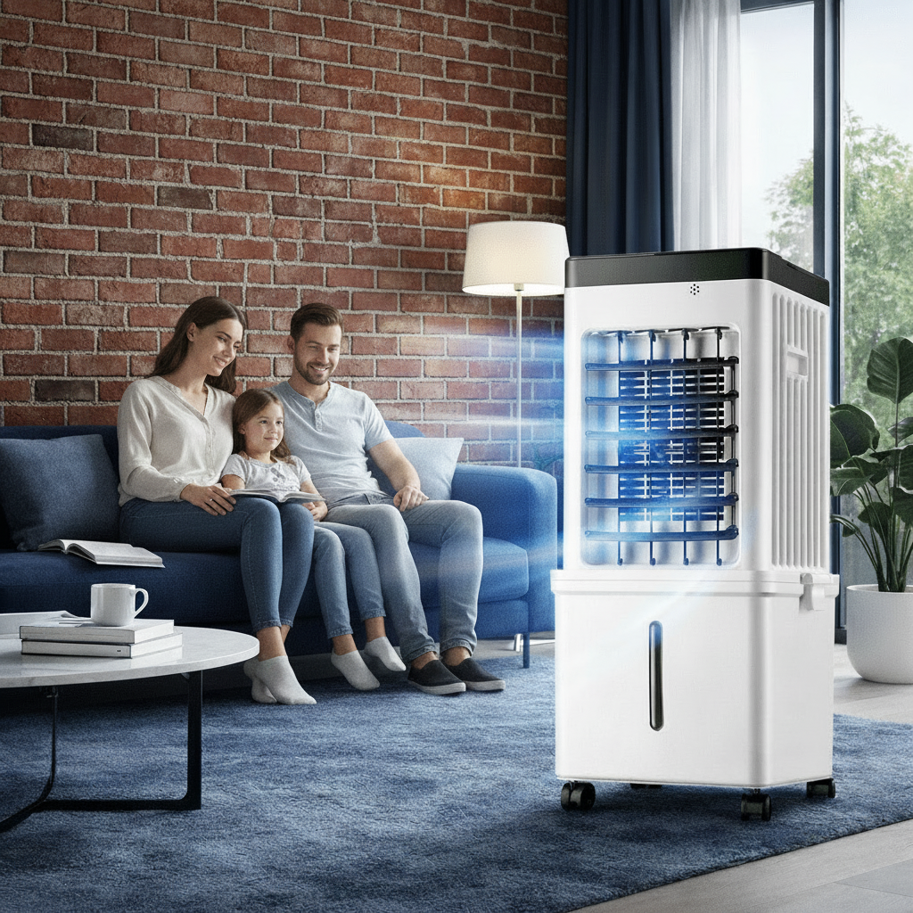 Compact 3-in-1 Air Cooler without Exhaust Hose | Quiet, Ice-Compatible Tank | Cools, Humidifies &amp; Purifies