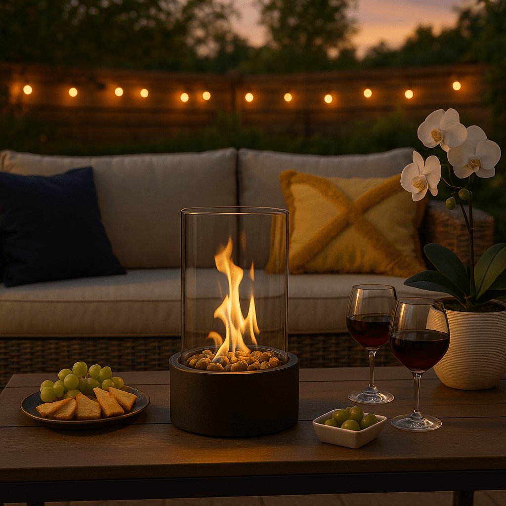 COSYFLAME – Modern Table Fireplace with Real Flames & Smoke-Free Bioethanol Fueling