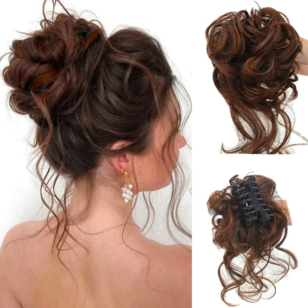 Curly Bun Maker Hair Clip for Instant Updos | Synthetic Hairpiece with Snap Fastening | Fifteen Shades