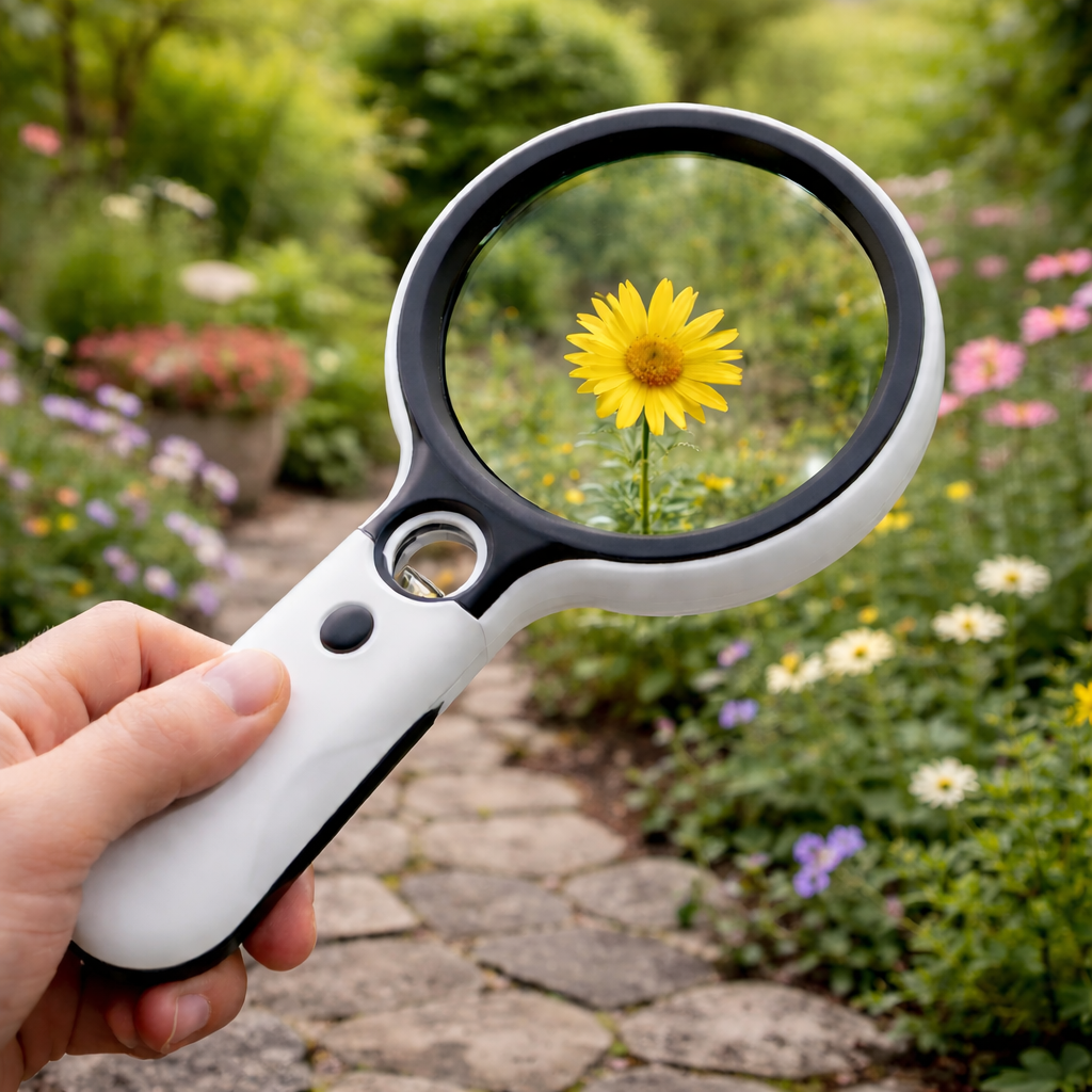 45x Handheld Magnifying Glass | Dual Lens with 3 LED Lights | Precision Inspection for Reading, Crafts and Jewelry