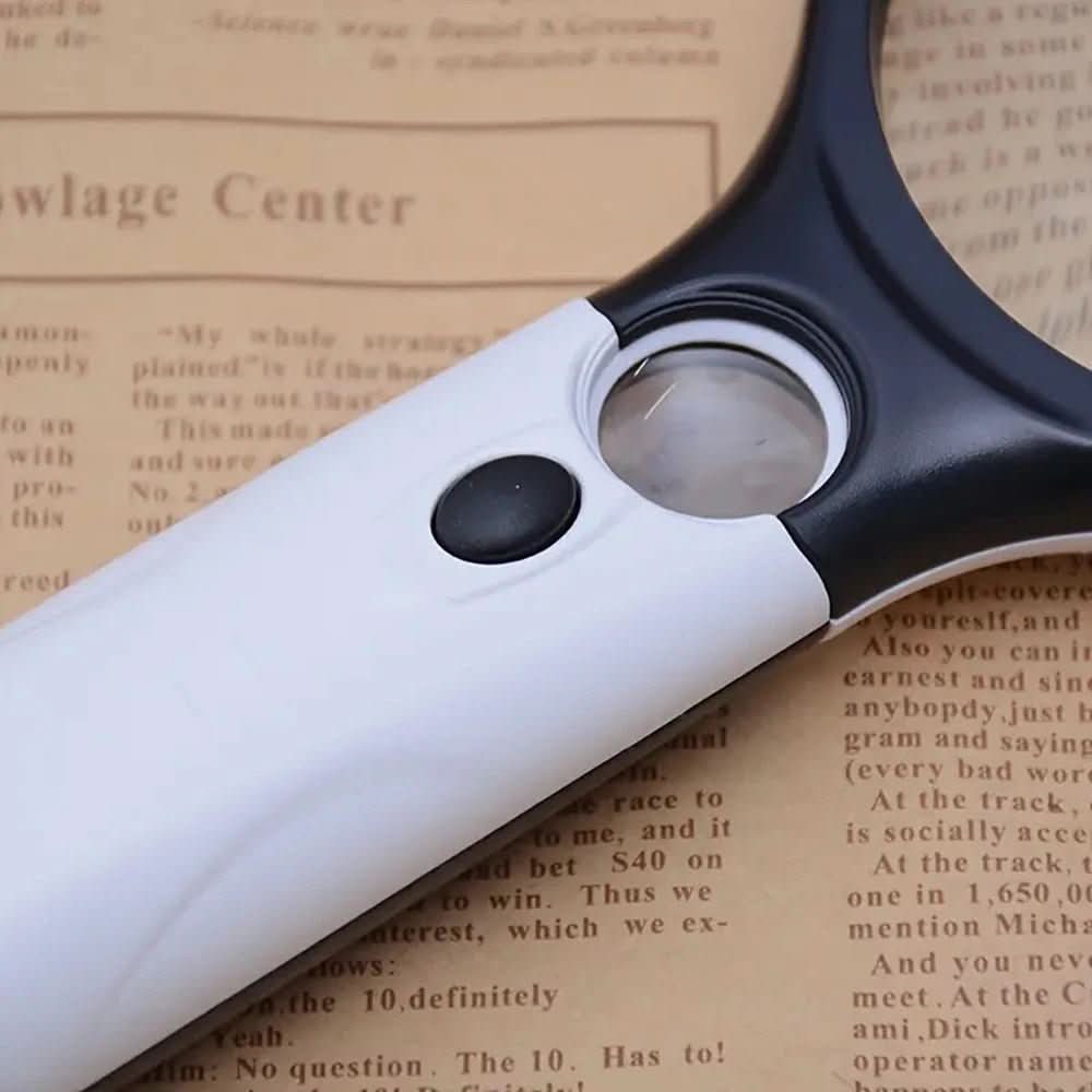 45x Handheld Magnifying Glass | Dual Lens with 3 LED Lights | Precision Inspection for Reading, Crafts and Jewelry