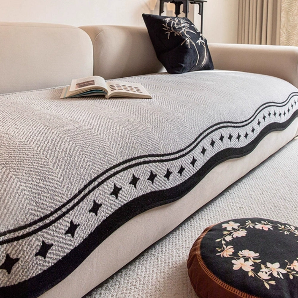 Wave Pattern Sofa Cover Anti Slip Slipcover