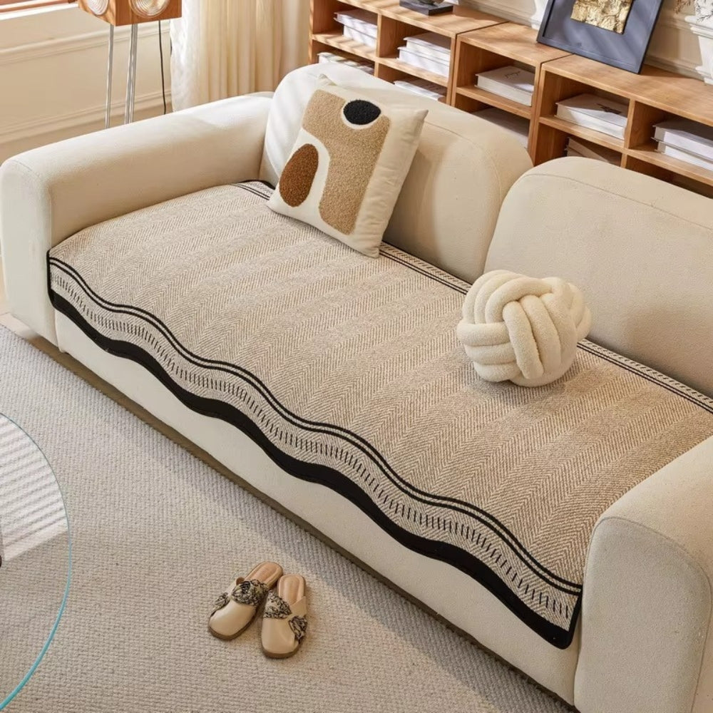 Wave Pattern Sofa Cover Anti Slip Slipcover