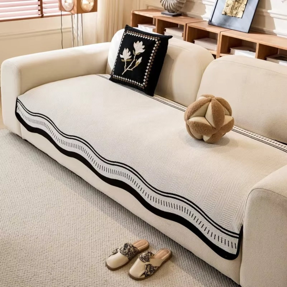 Wave Pattern Sofa Cover Anti Slip Slipcover