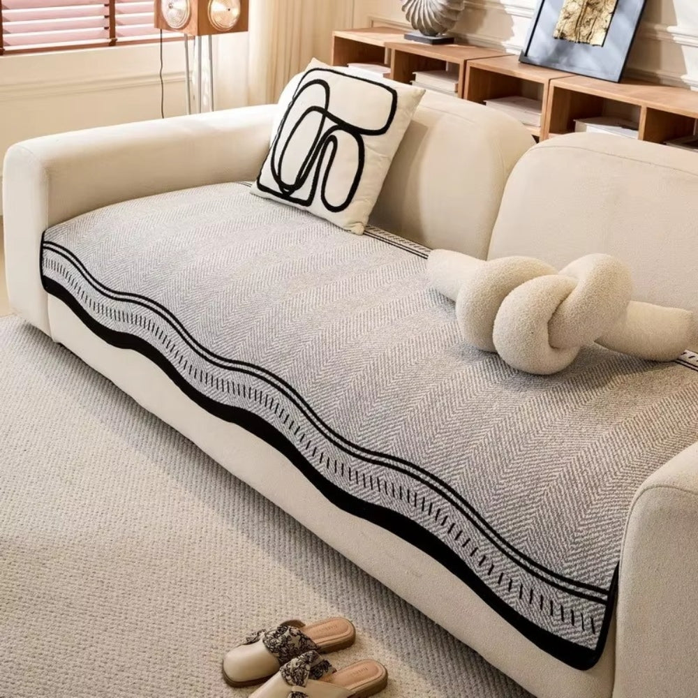 Wave Pattern Sofa Cover Anti Slip Slipcover