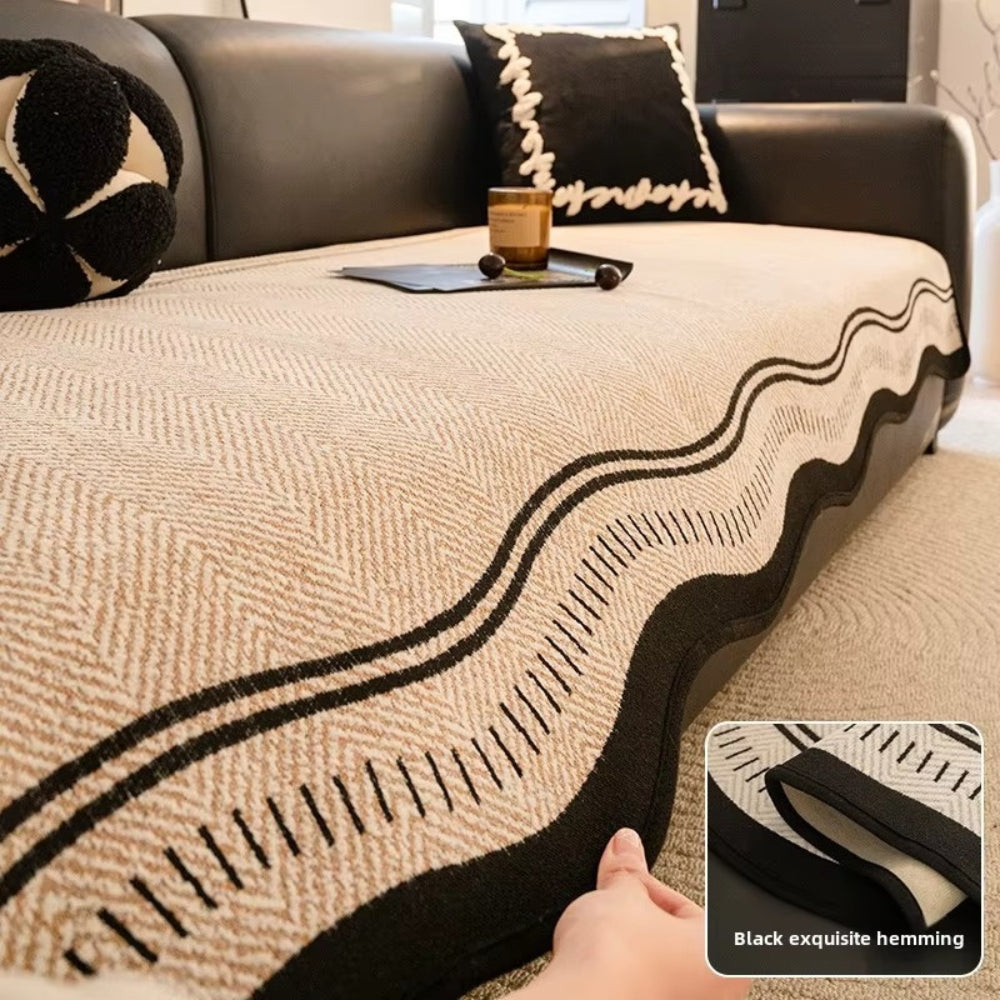 Wave Pattern Sofa Cover Anti Slip Slipcover