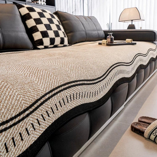 Wave Pattern Sofa Cover Anti Slip Slipcover