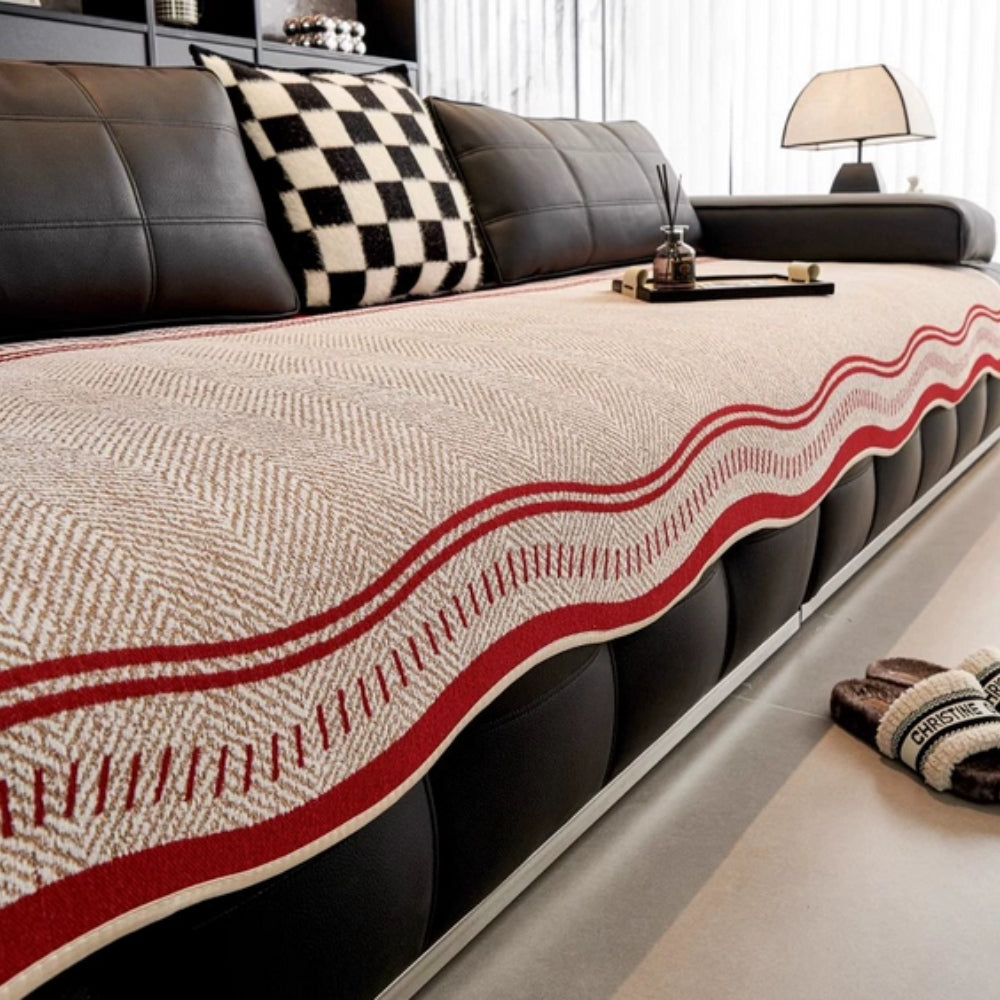 Wave Pattern Sofa Cover Anti Slip Slipcover