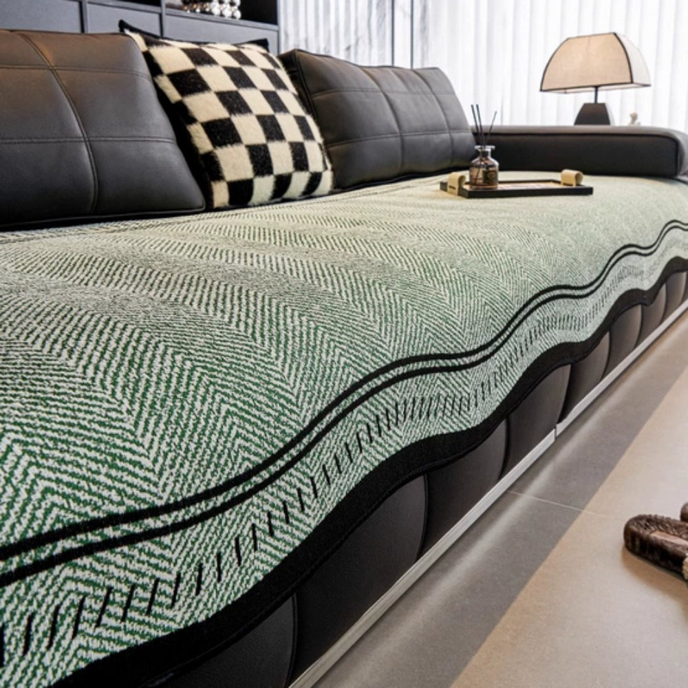 Wave Pattern Sofa Cover Anti Slip Slipcover