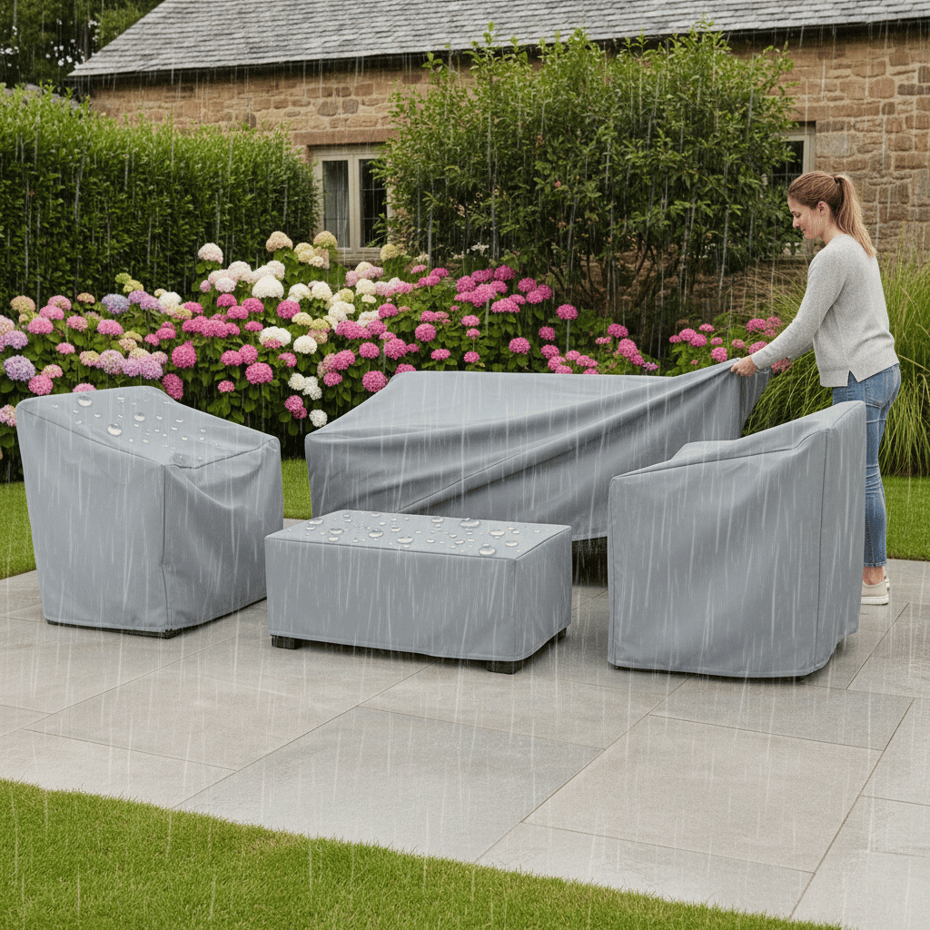Weatherproof Outdoor Furniture Cover | Black or Silver, 32 Sizes Available | UV & Rain Protection for Patio Sets