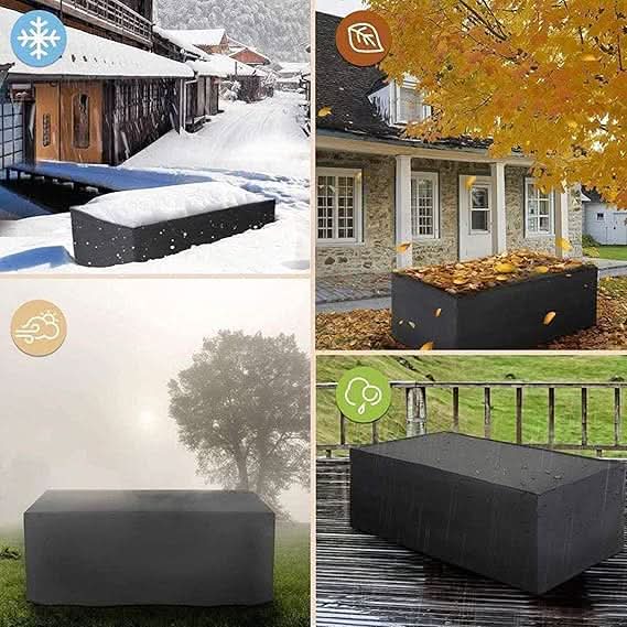Weatherproof Outdoor Furniture Cover | Black or Silver, 32 Sizes Available | UV & Rain Protection for Patio Sets