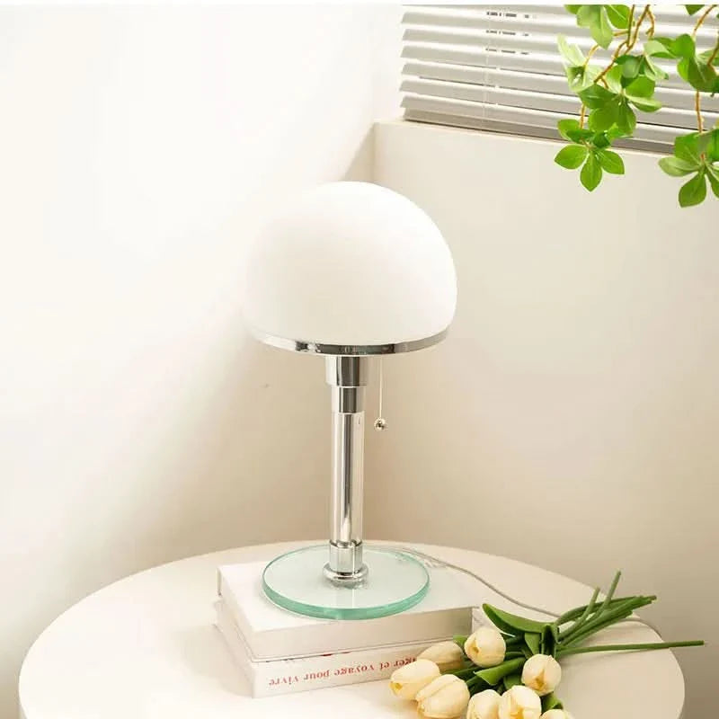 Bauhaus Antique Glass Table Lamp 13.8 x 13.8 x 9.1 In | 3.6 Lbs | Elegant Ambient Lighting for Living Room & Office