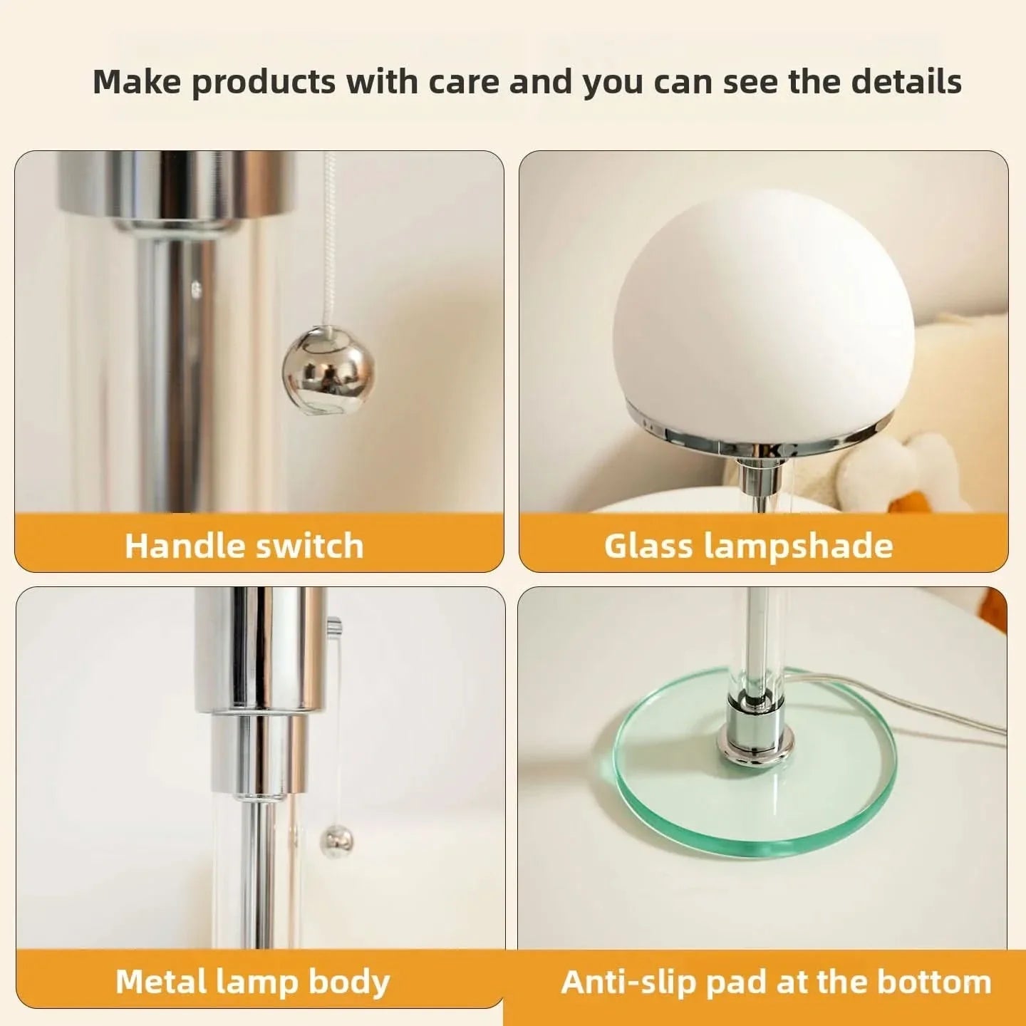 Bauhaus Antique Glass Table Lamp 13.8 x 13.8 x 9.1 In | 3.6 Lbs | Elegant Ambient Lighting for Living Room & Office