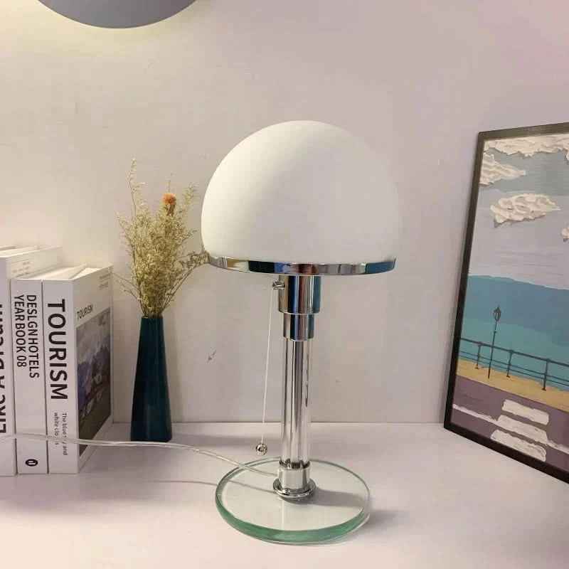 Bauhaus Antique Glass Table Lamp 13.8 x 13.8 x 9.1 In | 3.6 Lbs | Elegant Ambient Lighting for Living Room & Office