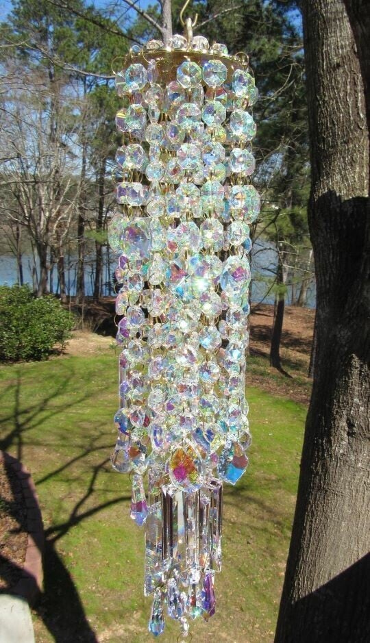 HarmonyGleam Crystal Wind Chime - Tranquil Garden Decoration