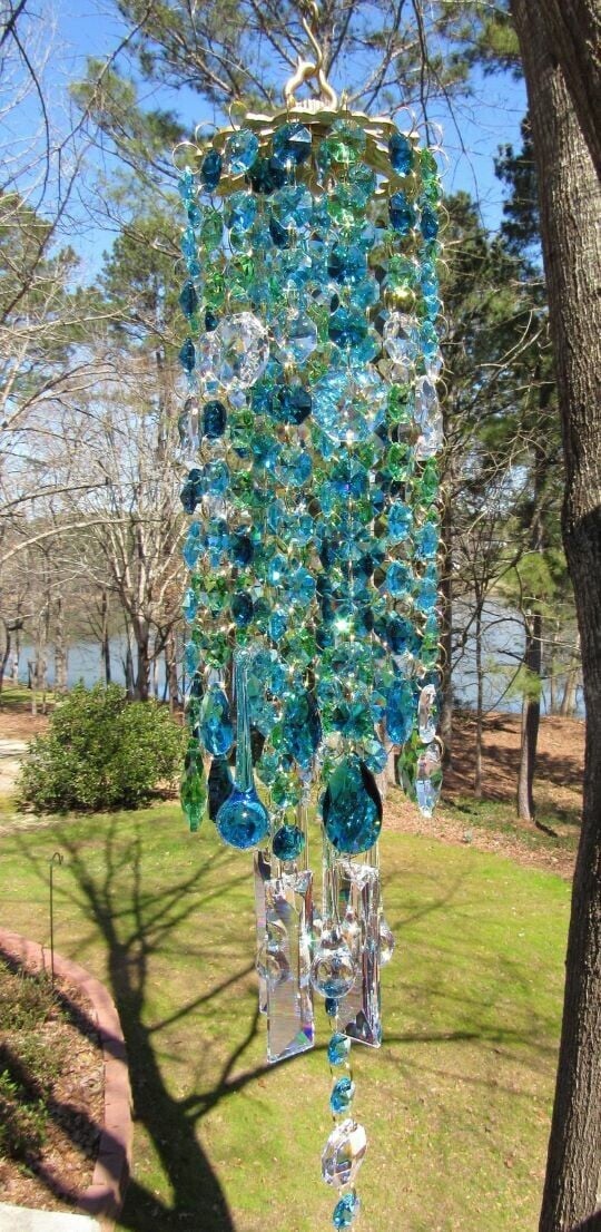 HarmonyGleam Crystal Wind Chime - Tranquil Garden Decoration
