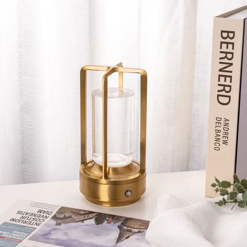 Cordless Crystal-Style Table Lamp 7 x 4 In | Dimmable Warm-Neutral-Cool | Gold, Black & Silver | 8-Hour USB Rechargeable Battery