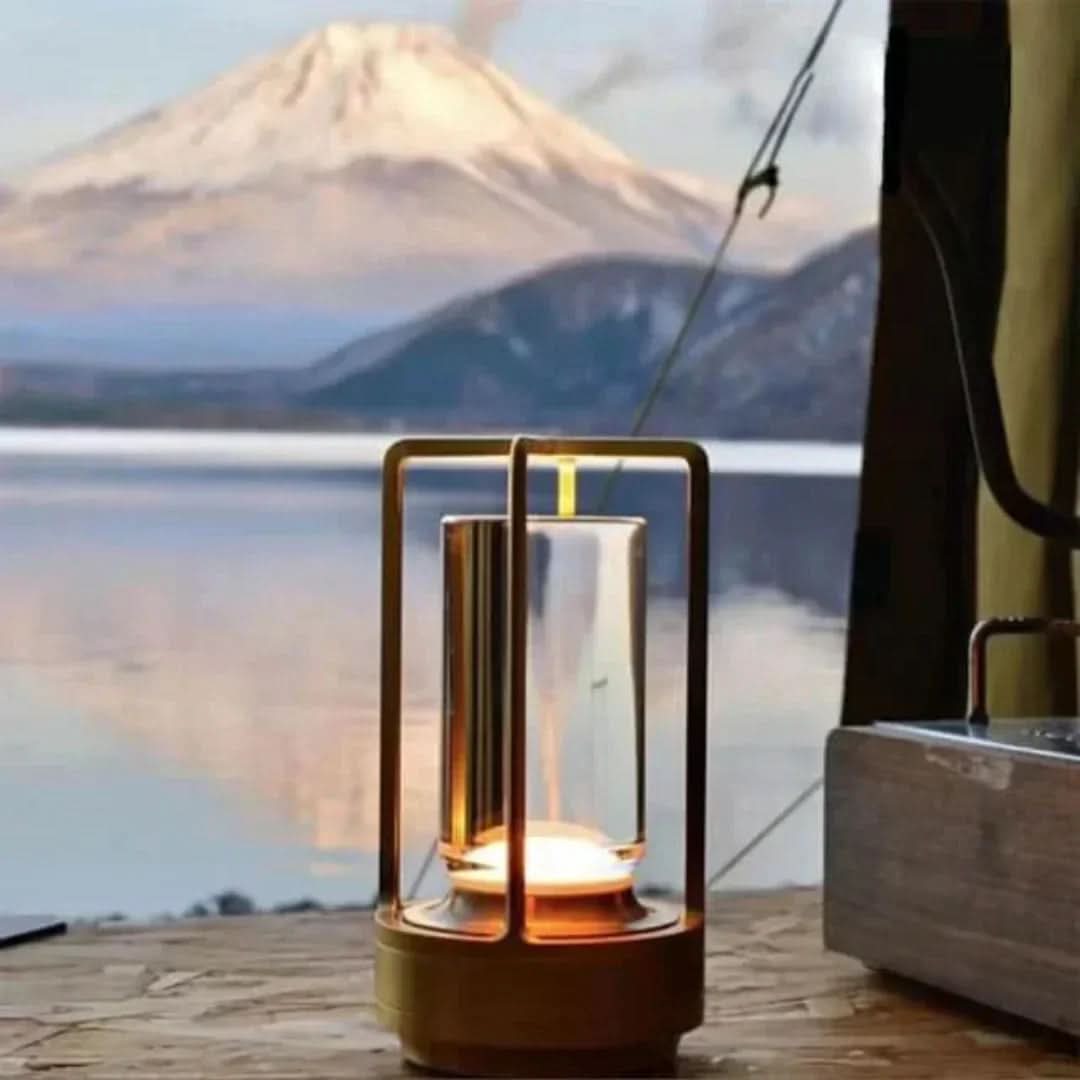 Cordless Crystal-Style Table Lamp 7 x 4 In | Dimmable Warm-Neutral-Cool | Gold, Black & Silver | 8-Hour USB Rechargeable Battery