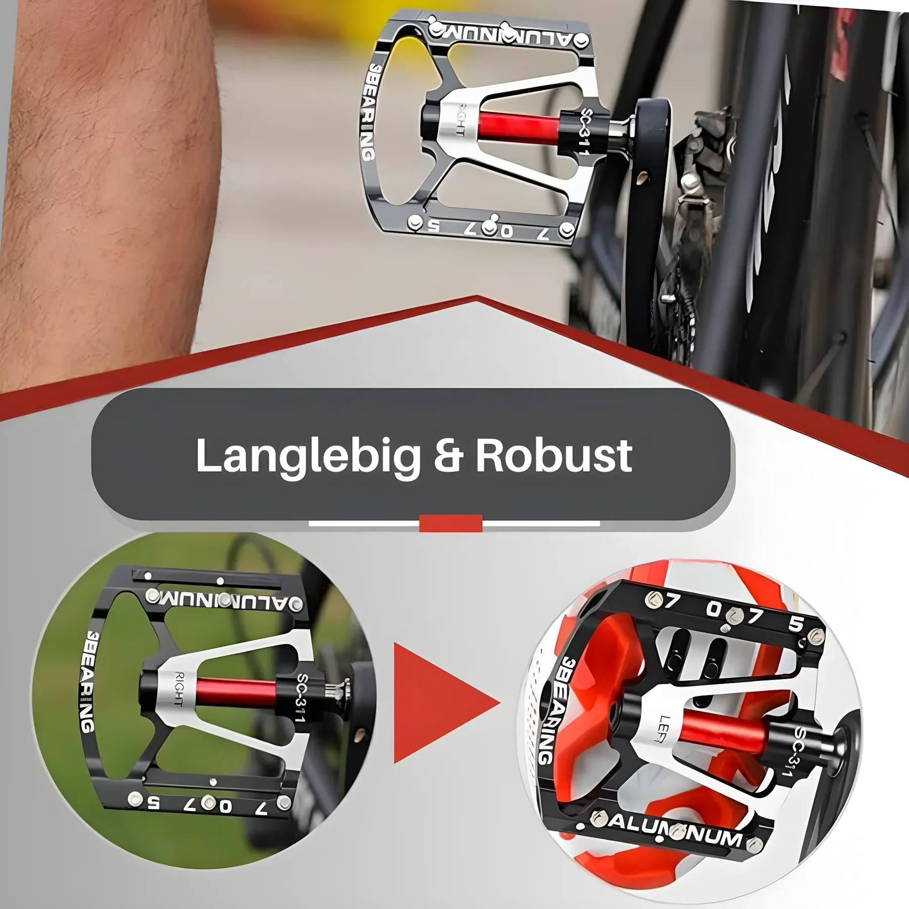 Light Alloy Bike Pedals
