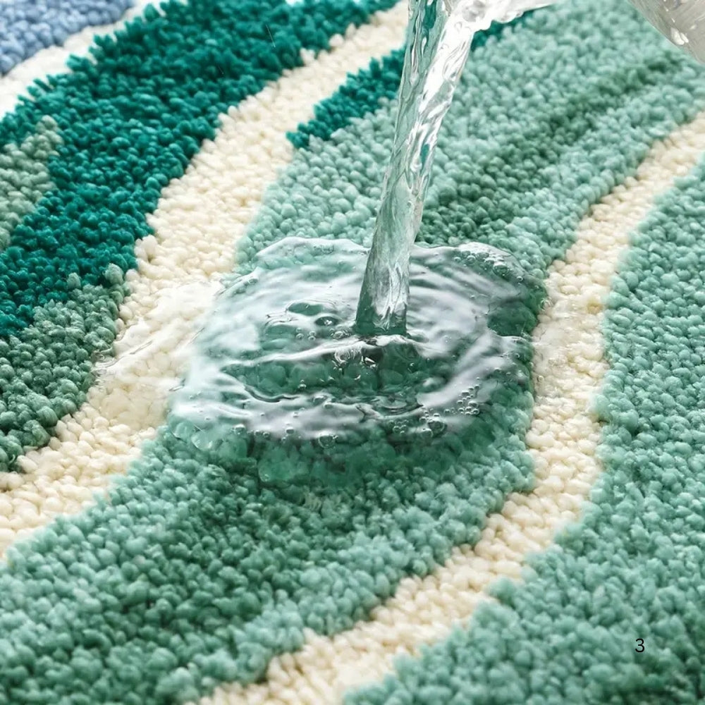 Fluffy Wavy Pattern Bath Mat