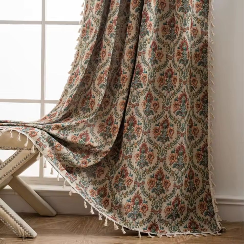 Floral Tapestry Curtain Vintage Style