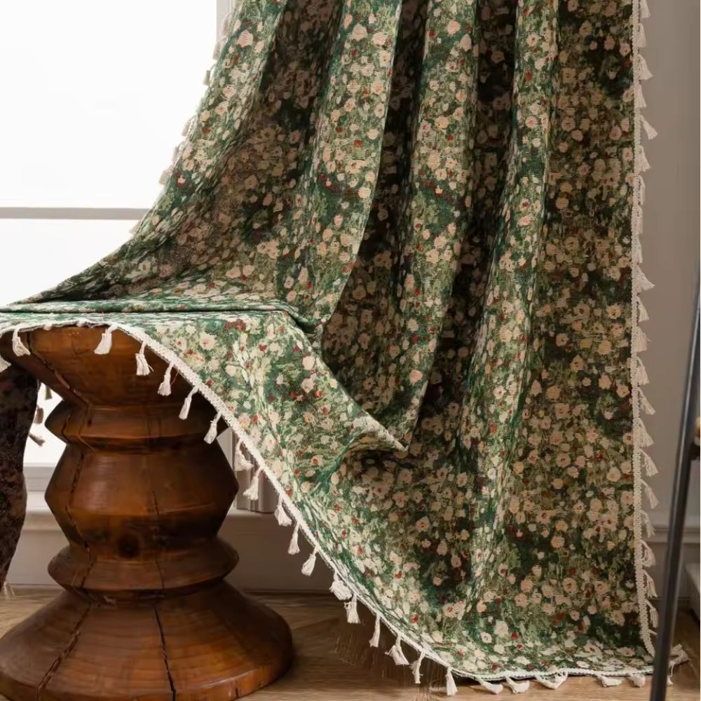 Floral Tapestry Curtain Vintage Style