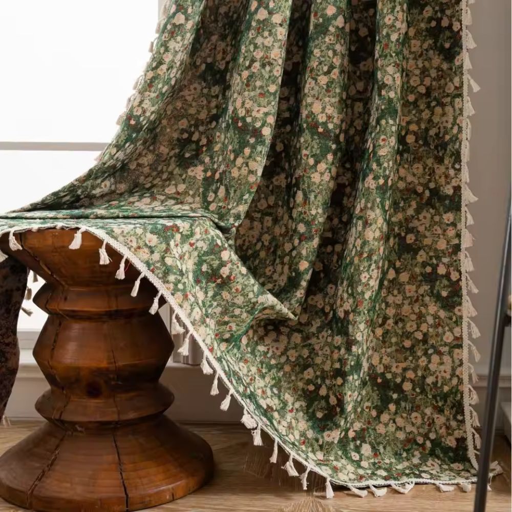 Floral Tapestry Curtain Vintage Style