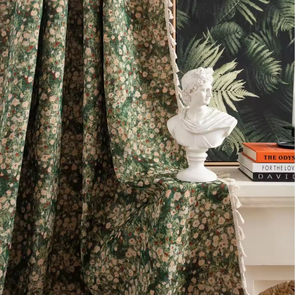 Floral Tapestry Curtain Vintage Style