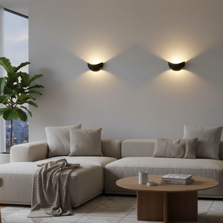 Half Round LED Wall Light Set of 2