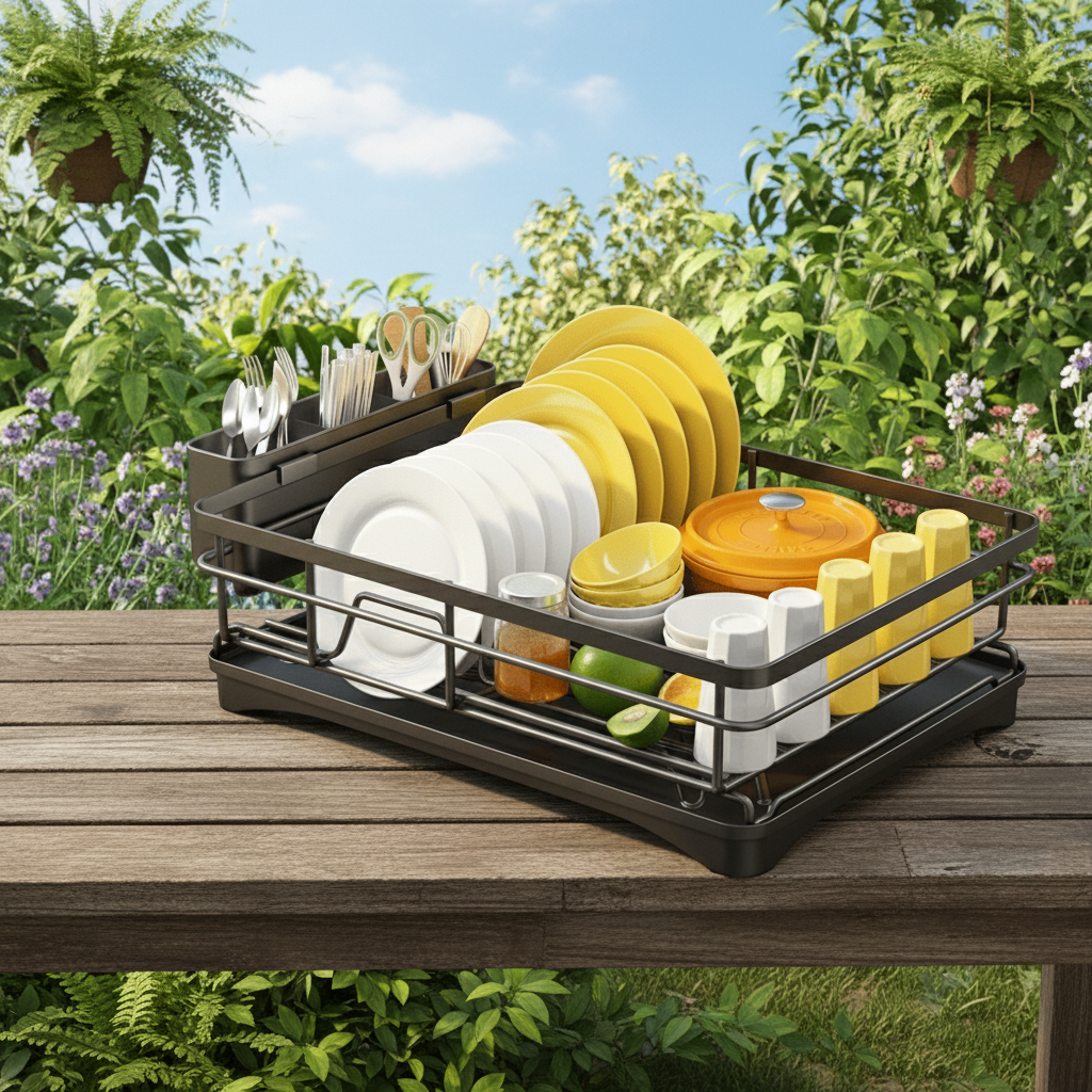 DRAINFLOW – Large Dish Drainer with Drip Tray