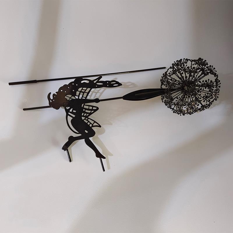 Fairy and Dandelion Garden Statue in Laser Cut Metal | Outdoor Lawn Stake Built to Stay Out All Year | Seven Designs
