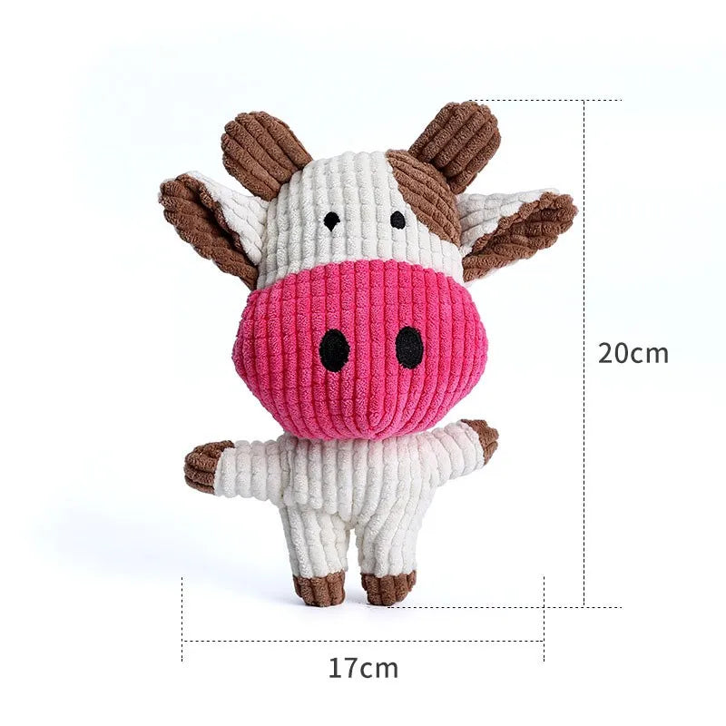 Plush Dog Chew Toys in Animal Shapes for Tug or Fetch | Tough Textured Fabric That Stands Up to Pulling | Six Characters