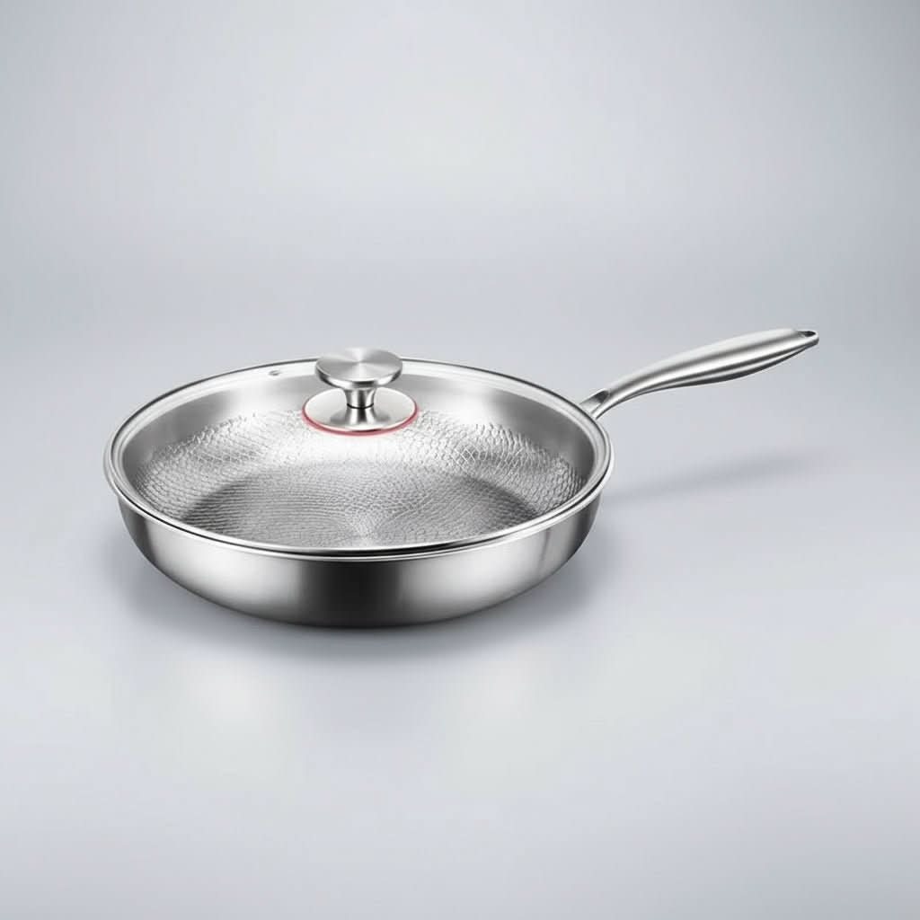 Titanium Hammered Non-Stick Frying Pan for Even Heating | 26-30 cm, With or Without Lid | Cooking for All Stovetops