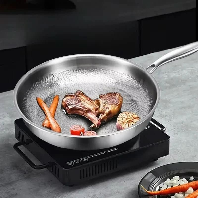 Titanium Hammered Non-Stick Frying Pan for Even Heating | 26-30 cm, With or Without Lid | Cooking for All Stovetops